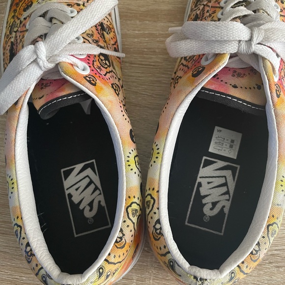 Vans Era Bandana Skull Sneaker Skate Shoe Orange Tie Dye women’s 8 men’s 6.5 - Picture 5 of 7